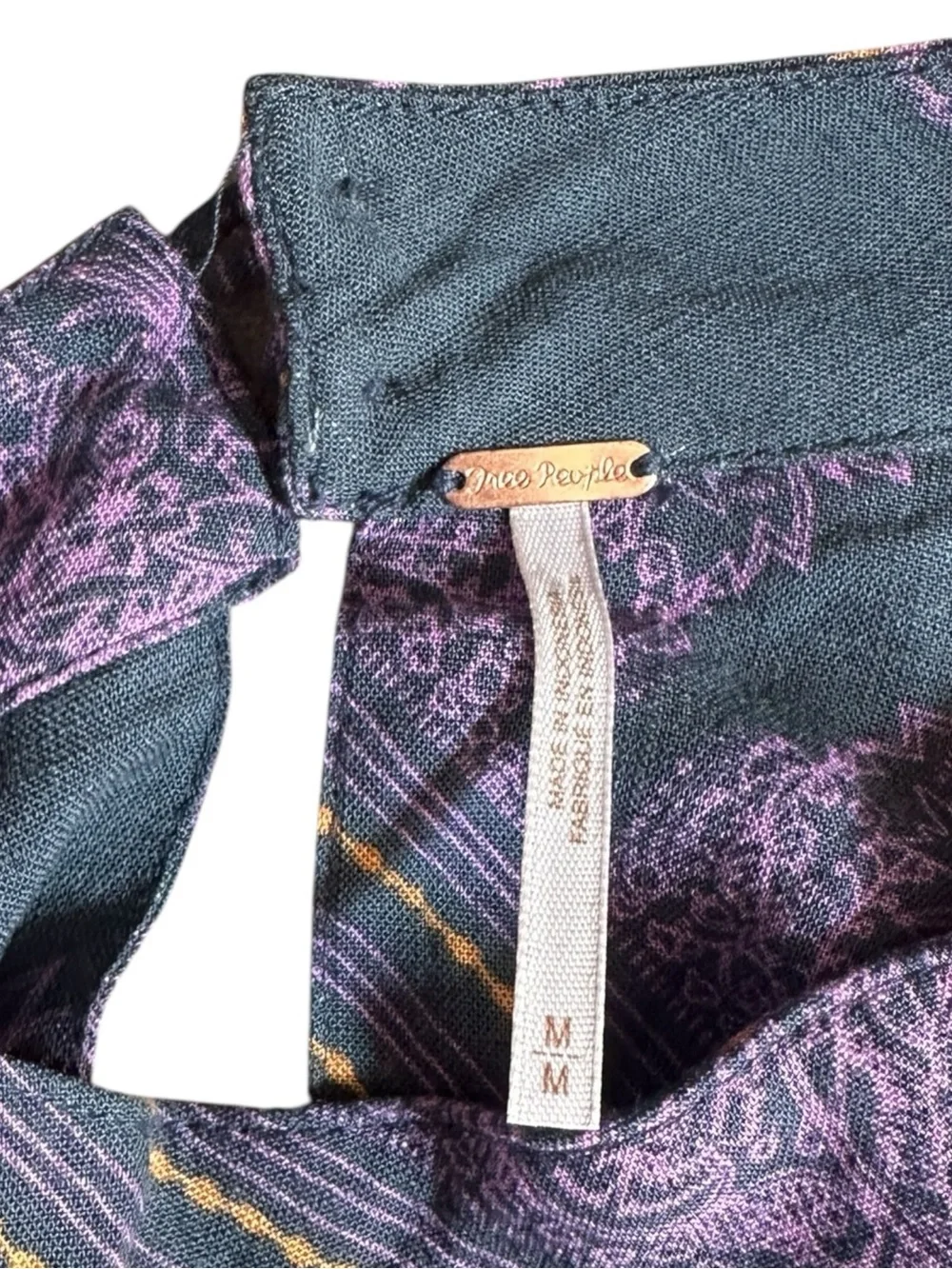 NWT Free People Walking On A Dream Tunic Choker Boho Top M Purple